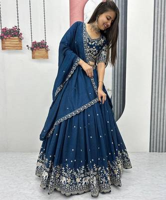 Elephant Threadwork Lehenga Choli Set 3