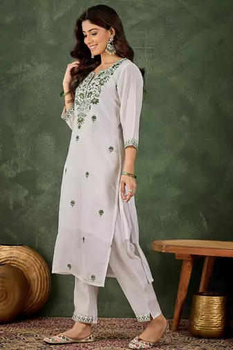 pear fancy silk blend kurta set