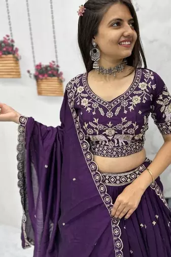 Elephant Threadwork Lehenga Choli Set