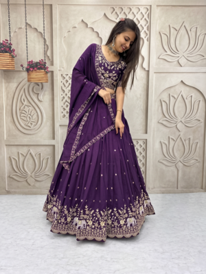 Elephant Threadwork Lehenga Choli Set 3