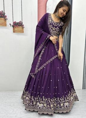 Elephant Threadwork Lehenga Choli Set 3