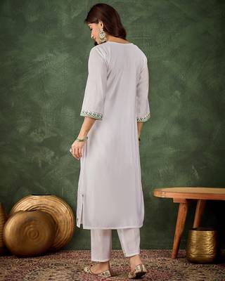 pear fancy silk blend kurta set 4