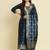blue fancy cotton silk kurta set