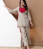 Kurta handwork silk blend Palazzo set