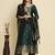 green fancy cotton silk kurta set