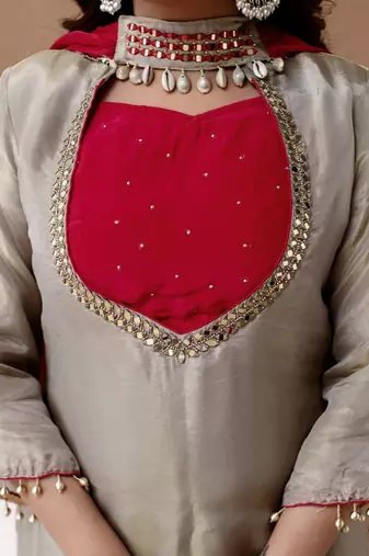 Kurta handwork silk blend Palazzo set