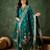 blue fancy organza kurta set