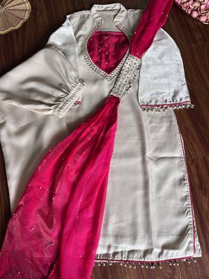 Kurta handwork silk blend Palazzo set 5