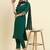 green fancy silk blend kurta set
