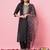 black fancy blended cotton kurta set