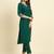 green fancy silk blend kurta set
