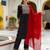 black fancy pure silk blend kurta set