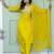 yellow fancy cotton silk kurta set