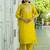 yellow fancy cotton silk kurta set