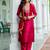 scarlet-red fancy cotton silk kurta set