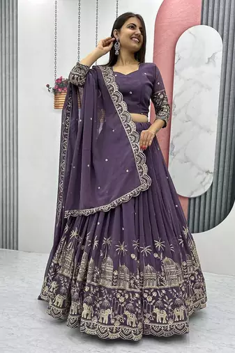 New Womens Trendy Latest Heavy Embroidered Wedding Festive Outfit Lehenga Choli Set
