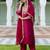 scarlet-red fancy cotton silk kurta set