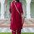 scarlet-red fancy cotton silk kurta set