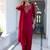 red fancy silk blend kurta set