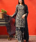 black fancy georgette kurta set