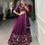 Womens New Trendy Premium Deep Purple Vichitra Silk Lehenga Choli with Intricate Peacock Embroidery