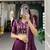Womens New Trendy Premium Deep Purple Vichitra Silk Lehenga Choli with Intricate Peacock Embroidery