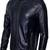 Men's black lambskin leather jacket-straight zipper & café racer collar biker style