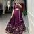 Womens New Trendy Premium Deep Purple Vichitra Silk Lehenga Choli with Intricate Peacock Embroidery
