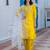 yellow fancy silk blend kurta set