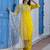 yellow fancy silk blend kurta set