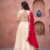 Womens Festive Wear White Lehenga Choli with Heavy Embroidery and Maroon Dupatta Set