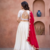 Womens  Festive Wear Designer White Lehenga Choli with Heavy Embroidery and Maroon Dupatta Set