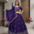 Deep Purple Embroidered Lehenga Choli with Scalloped Dupatta Set