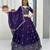 New latest  Deep Purple Embroidered Lehenga Choli with Scalloped Dupatta Set