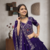 Deep Purple Embroidered Lehenga Choli with Scalloped Dupatta Set