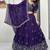 New latest  Deep Purple Embroidered Lehenga Choli with Scalloped Dupatta Set