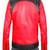 Men's red & black side panel lambskin leather biker jacket- 2 pocket zipper & café racer details