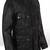 Men's blacklambskin leather jacket-4 envelope pocket & snap button biker style