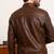 Men's genuine pure lambskin dark brown leather jacket band collar classic style