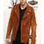 Men's brown suede lambskin leather biker jacket-asymmetrical zip closure & adjustable belt fashtion