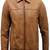 Men's brown lambskin leather biker jacket- straight zipper & pocket zipper fashtion