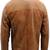 Men's brown lambskin leather biker jacket- straight zipper & pocket zipper fashtion