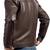 Men's dark brown lambskin leather biker jacket- straight zipper & pocket zipper fashtion