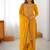 Outstanding Yellow Embroidered Georgette Haldi Wear Palazzo Suit