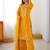 Outstanding Yellow Embroidered Georgette Haldi Wear Palazzo Suit