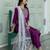 purple fancy silk blend kurta set