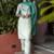 sky-blue fancy cotton silk kurta set