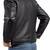 Men's black lambskin leather biker jacket- straight zipper & pocket zipper fashtion