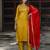 mustard fancy cotton silk kurta set