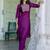 purple fancy silk blend kurta set